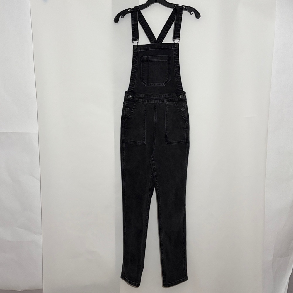BRANDY MELVILLE Black Denim Skinny Overalls Black Wash Size Small